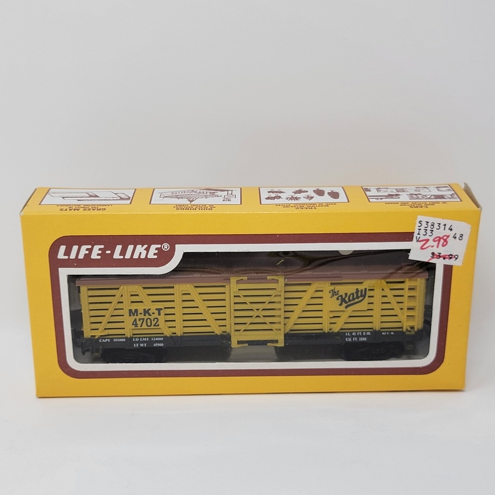 Life Like 8460 The Katy Cattle Car HO Scale Train Car Life-Like Unopened